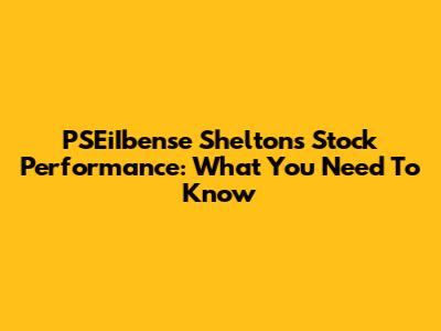 PSEiIbense Shelton's Stock Performance: What You Need To Know