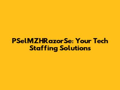PSelMZHRazorSe: Your Tech Staffing Solutions