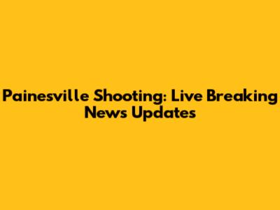 Painesville Shooting: Live Breaking News Updates