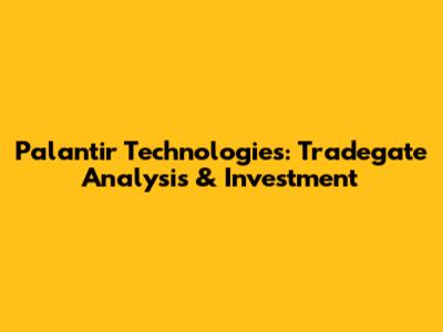 Palantir Technologies: Tradegate Analysis & Investment