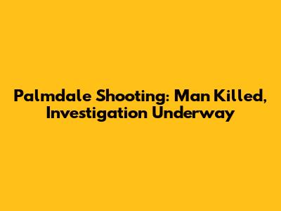 Palmdale Shooting: Man Killed, Investigation Underway
