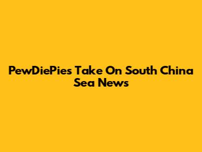 PewDiePie's Take On South China Sea News