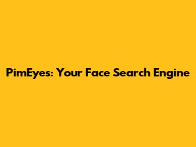 PimEyes: Your Face Search Engine