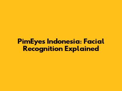 PimEyes Indonesia: Facial Recognition Explained