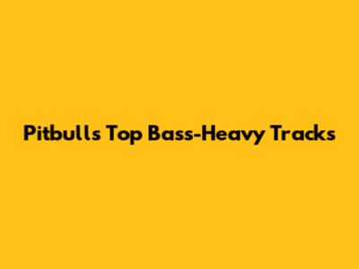 Pitbull's Top Bass-Heavy Tracks
