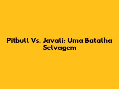 Pitbull Vs. Javali: Uma Batalha Selvagem