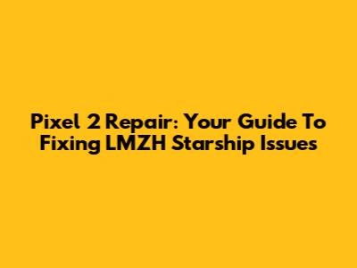 Pixel 2 Repair: Your Guide To Fixing LMZH Starship Issues