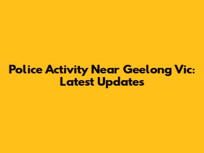 Police Activity Near Geelong Vic: Latest Updates