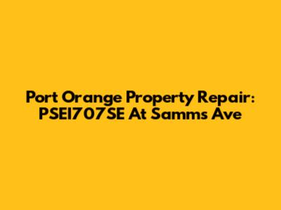 Port Orange Property Repair: PSEI707SE At Samms Ave