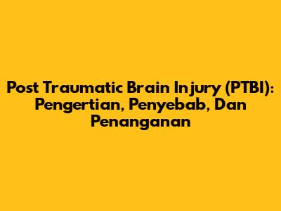 Post Traumatic Brain Injury (PTBI): Pengertian, Penyebab, Dan Penanganan