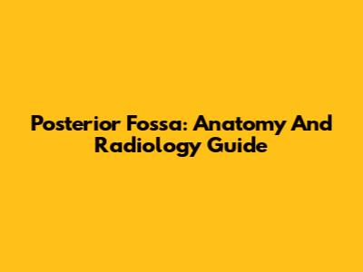 Posterior Fossa: Anatomy And Radiology Guide