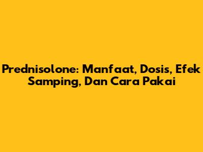 Prednisolone: Manfaat, Dosis, Efek Samping, Dan Cara Pakai