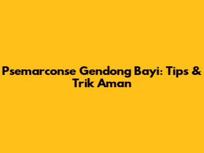 Psemarconse Gendong Bayi: Tips & Trik Aman
