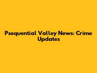 Psequential Valley News: Crime Updates