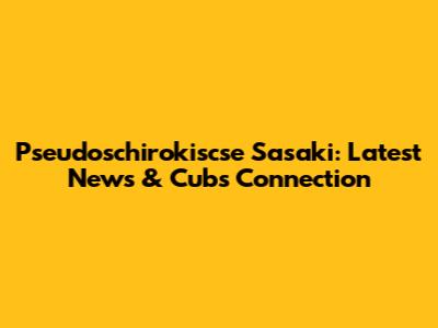 Pseudoschirokiscse Sasaki: Latest News & Cubs Connection