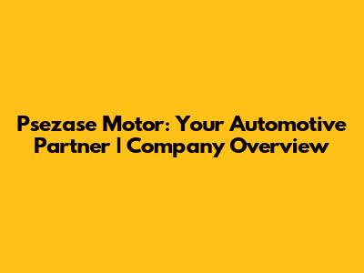 Psezase Motor: Your Automotive Partner | Company Overview