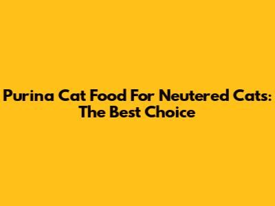 Purina Cat Food For Neutered Cats: The Best Choice