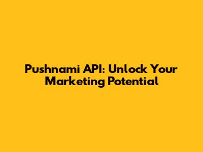 Pushnami API: Unlock Your Marketing Potential