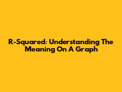 R-Squared: Understanding The Meaning On A Graph