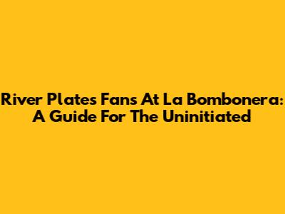 River Plate's Fans At La Bombonera: A Guide For The Uninitiated
