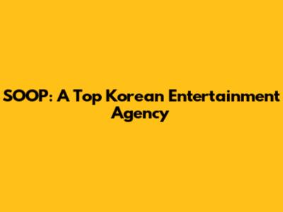 SOOP: A Top Korean Entertainment Agency