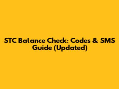 STC Balance Check: Codes & SMS Guide (Updated)