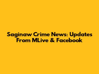 Saginaw Crime News: Updates From MLive & Facebook