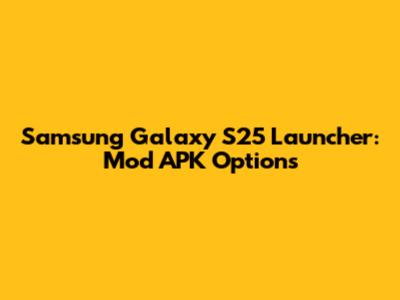 Samsung Galaxy S25 Launcher: Mod APK Options