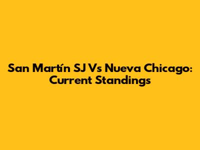 San Martín SJ Vs Nueva Chicago: Current Standings