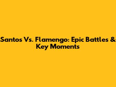 Santos Vs. Flamengo: Epic Battles & Key Moments