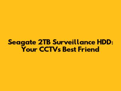 Seagate 2TB Surveillance HDD: Your CCTV's Best Friend