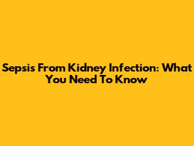 Sepsis From Kidney Infection: What You Need To Know