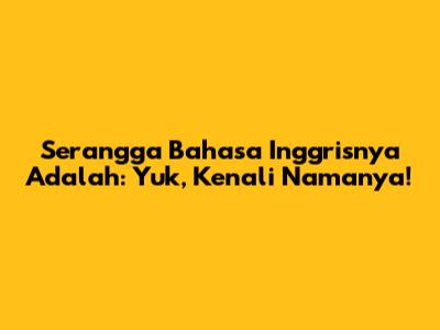 Serangga Bahasa Inggrisnya Adalah: Yuk, Kenali Namanya!