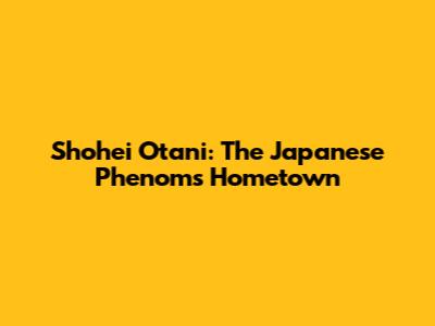 Shohei Otani: The Japanese Phenom's Hometown