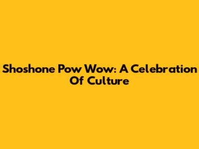 Shoshone Pow Wow: A Celebration Of Culture