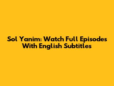 Sol Yanim: Watch Full Episodes With English Subtitles