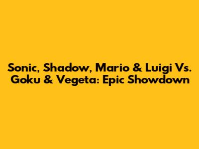 Sonic, Shadow, Mario & Luigi Vs. Goku & Vegeta: Epic Showdown