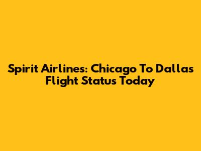 Spirit Airlines: Chicago To Dallas Flight Status Today