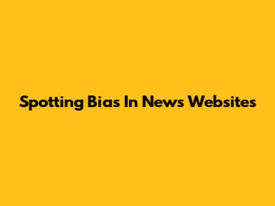 Spotting Bias In News Websites