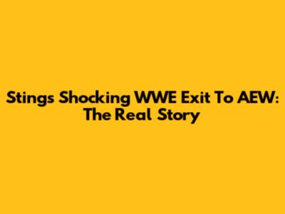 Sting's Shocking WWE Exit To AEW: The Real Story