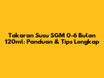 Takaran Susu SGM 0-6 Bulan 120ml: Panduan & Tips Lengkap