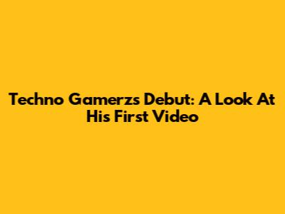 Techno Gamerz's Debut: A Look At His First Video