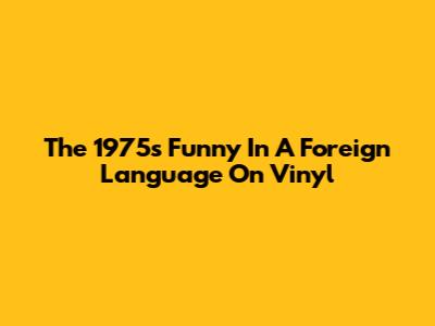 The 1975's 'Funny In A Foreign Language' On Vinyl