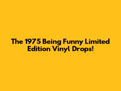 The 1975 'Being Funny' Limited Edition Vinyl Drops!