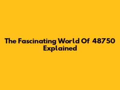 The Fascinating World Of 48750 Explained