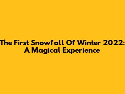 The First Snowfall Of Winter 2022: A Magical Experience