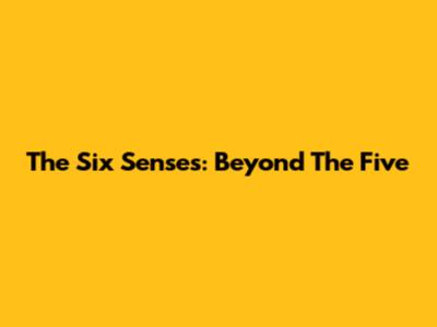 The Six Senses: Beyond The Five