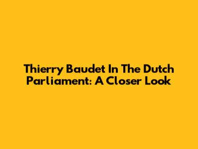 Thierry Baudet In The Dutch Parliament: A Closer Look