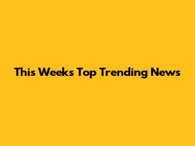 This Week's Top Trending News