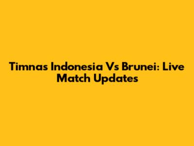 Timnas Indonesia Vs Brunei: Live Match Updates